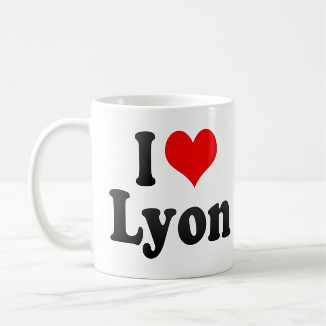 I Love Lyon, France Coffee Mug (Left)
