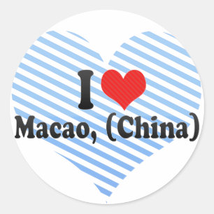 I Love Macao, (China) Classic Round Sticker