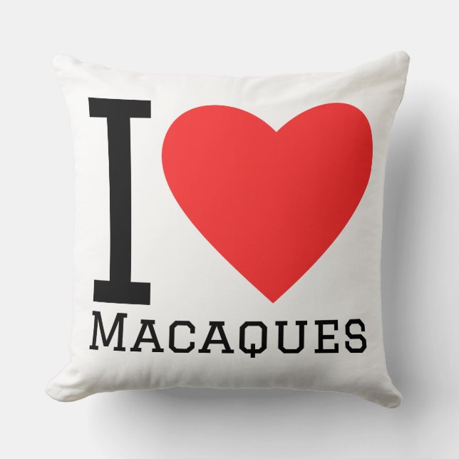 I love macaques  cushion (Front)