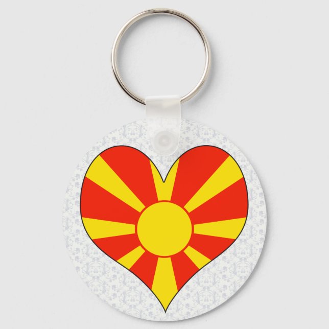 I Love Macedonia Key Ring (Front)