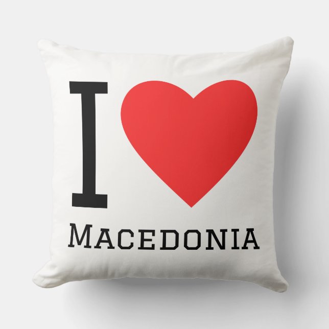 I love macedonia square sticker cushion (Front)