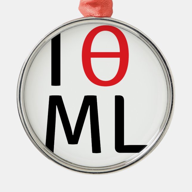 I love machine learning metal tree decoration (Front)
