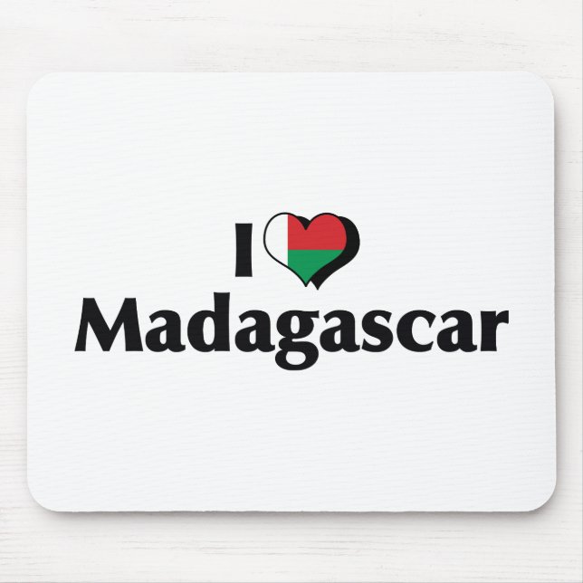 I Love Madagascar Flag Mouse Pad (Front)