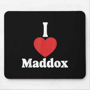 I Love Maddox Heart Groovy Personalised Name Maddo Mouse Pad