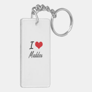 I Love Maddox Key Ring