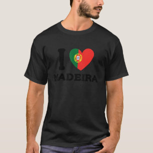 I Love Madeira Portugal Heart Flag T-Shirt