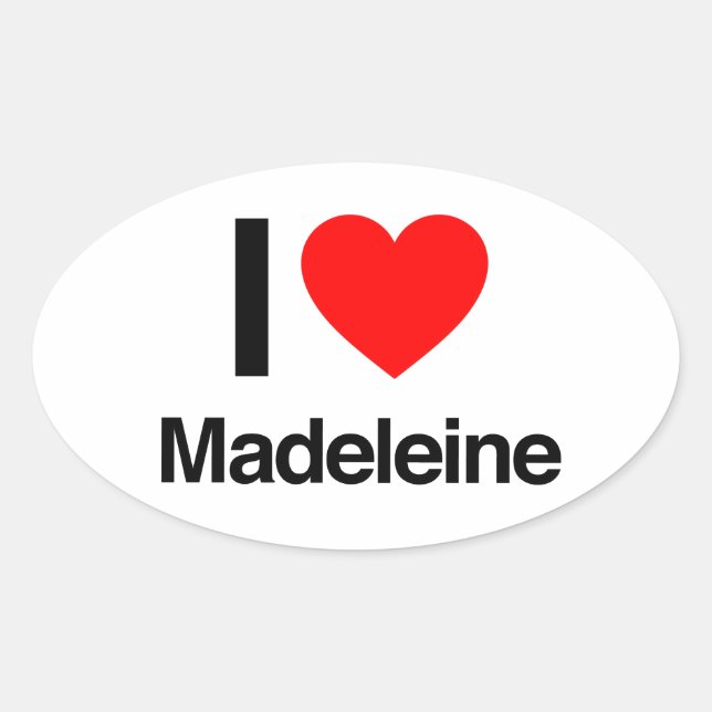 i love madeleine oval sticker (Front)