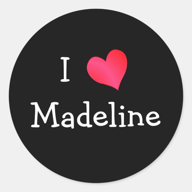 I Love Madeline Classic Round Sticker (Front)