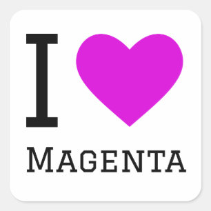 I love magenta square sticker