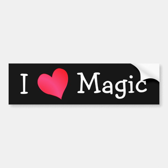 I Love Magic Bumper Sticker (Front)