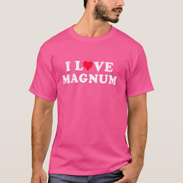 I Love Magnum Matching Girlfriend & Boyfriend Magn T-Shirt (Front)
