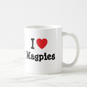 I love Magpies heart custom personalised Coffee Mug