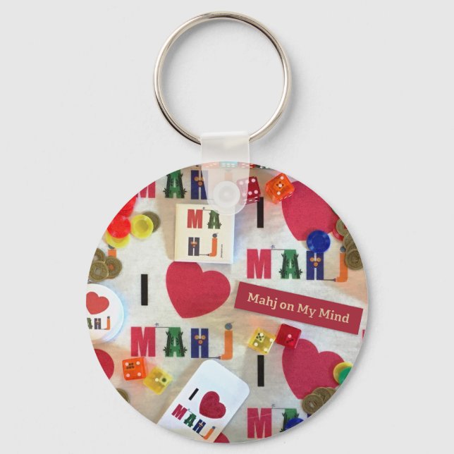 I love mah jongg keychain (Front)