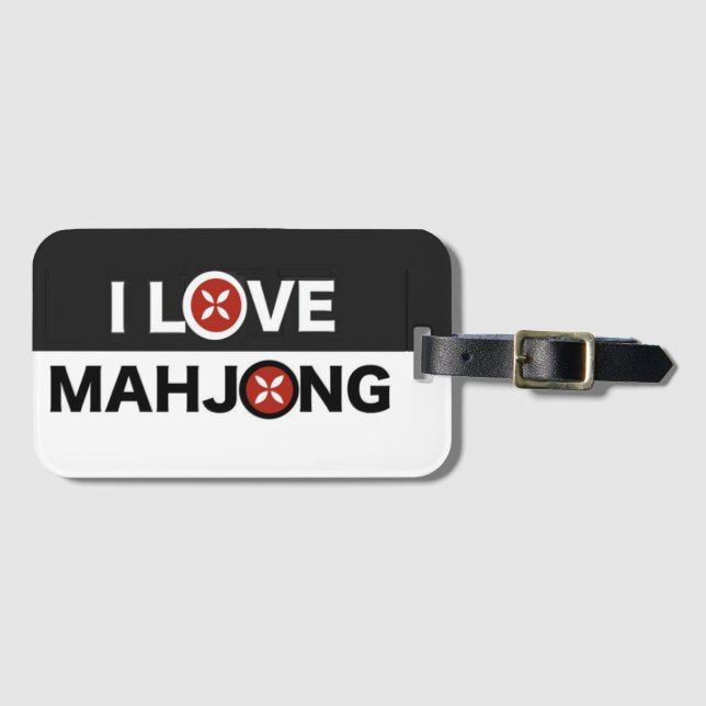 I Love Mahjong It's My Bag Luggage Tag (Front Horizontal)