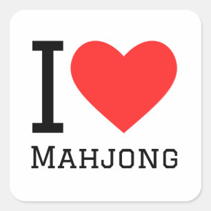 I love mahjong square sticker