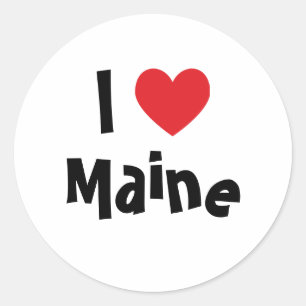 I Love Maine Classic Round Sticker