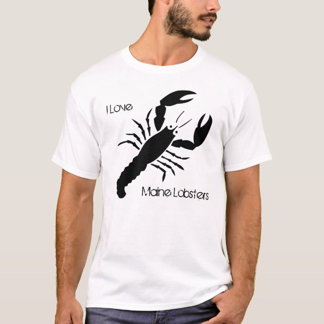 I Love Maine Lobsters T-Shirt (Front)
