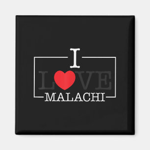 I Love Malachi Heart Family Name Malachi Groovy Magnet