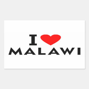I love Malawi country like heart travel tourism Rectangular Sticker