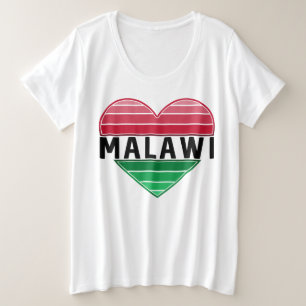 I Love Malawi, Malawian Heart Plus Size T-Shirt