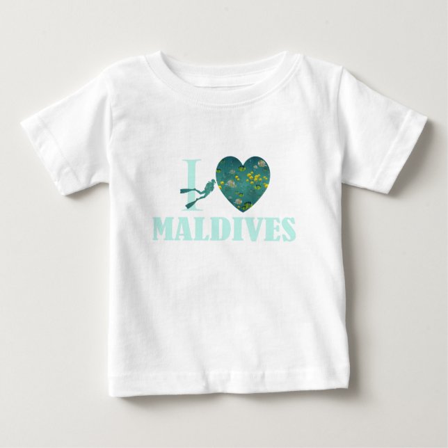 I Love Maldives Baby T-Shirt (Front)