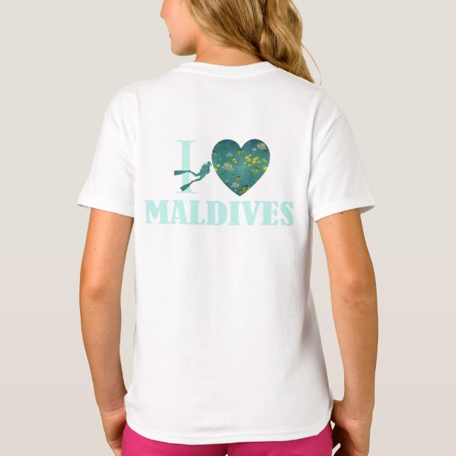 I Love Maldives T-Shirt (Back)