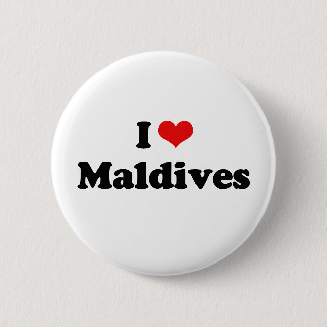 I Love Maldives Tshirt 6 Cm Round Badge (Front)