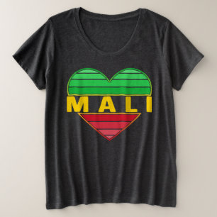 I Love Mali, Malian Heart Plus Size T-Shirt
