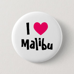 I Love Malibu 6 Cm Round Badge
