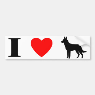 I Love Malinois Bumper Sticker