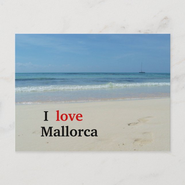 I love Mallorca Beach Postcard (Front)