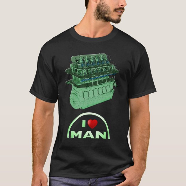 I Love MAN - Black T-Shirt (Front)