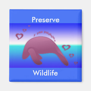 I Love Manatee Magnet
