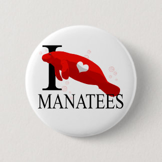 I Love Manatees Buttons