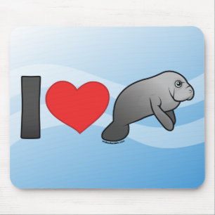 I Love Manatees Mouse Pad