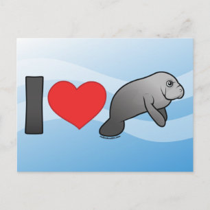 I Love Manatees Postcard