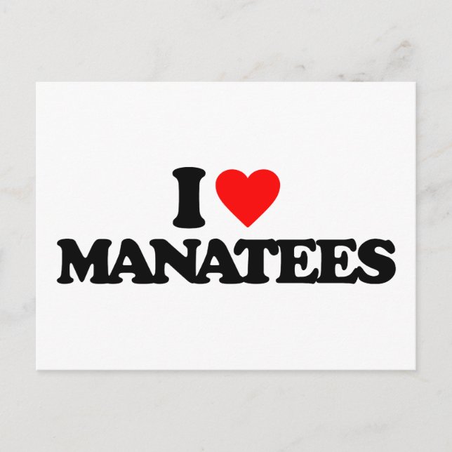 I LOVE MANATEES POSTCARD (Front)