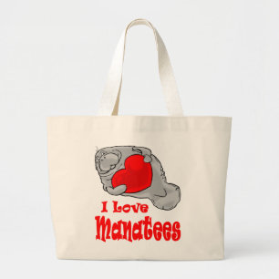 I Love Manatees Tote Bag