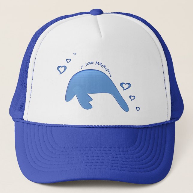 I Love Manatees Trucker Hat (Front)