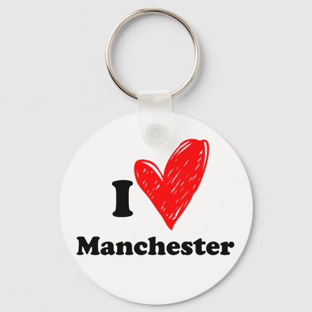 I love Manchester Key Ring (Front)