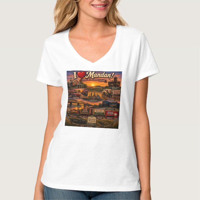 I LOVE Mandan Sunset T-Shirt (Front)