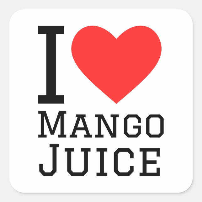 I love mango juice square sticker (Front)