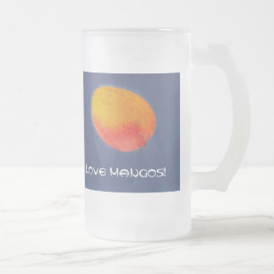 I Love Mangoes Frosted Glass Beer Mug