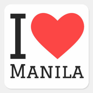 I love Manila Square Sticker