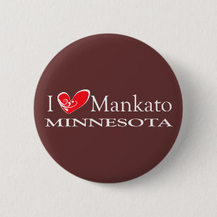 I Love Mankato Minnesota 6 Cm Round Badge