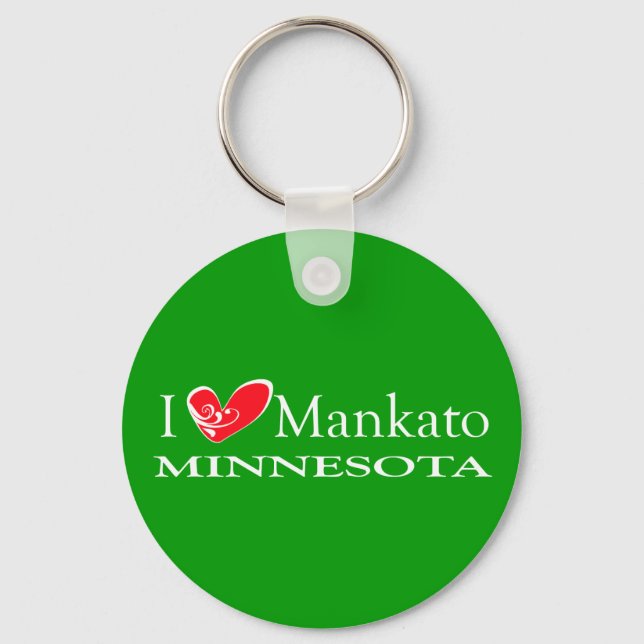 I Love Mankato Minnesota Key Ring (Front)