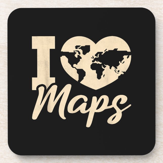 I Love Maps, Geography Coaster (Front)
