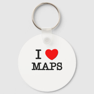 I Love Maps Key Ring