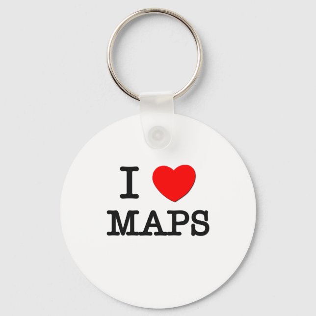 I Love Maps Key Ring (Front)