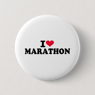 I love Marathon 6 Cm Round Badge